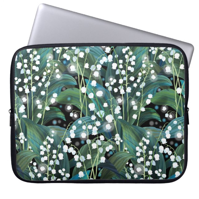 Lily Valley Seamless Pattern Background Laptop Sleeve (Front)