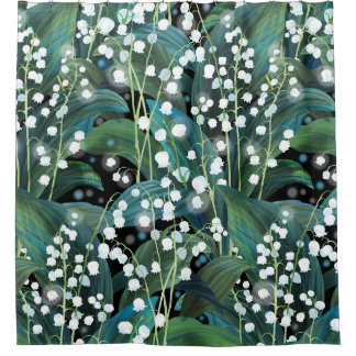 Lily Valley Seamless Pattern Background Shower Curtain