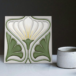Lily Wall Decor Art Nouveau Art Deco Ceramic Tile