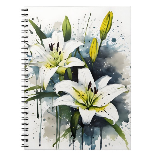 Lily - Watercolor flowers Notebook (Front)