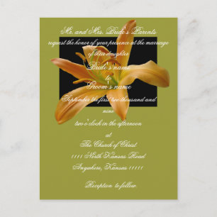 Lily Wedding invitation with scripture Postcard