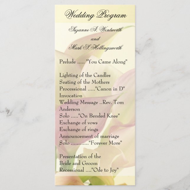Lily Wedding Programs, Floral, Flowers, Spring Program (Front)