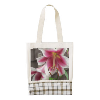 Lily White Purple House Plant Zazzle HEART Tote Bag