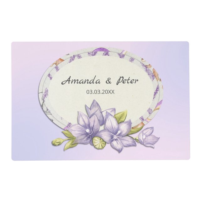 Lily Wreath Paper Placemat (Front)