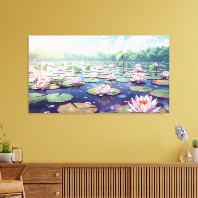 Lilypad Lake 5.2.26 Canvas Print (Insitu(LivingRoom))