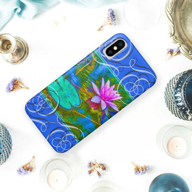Lilypad Waterlily Lotus Blossom Blue Yoga Bliss Case-Mate iPhone Case (Creator Uploaded)