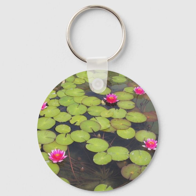 Lilypads and Water Lilies Keychain (Front)