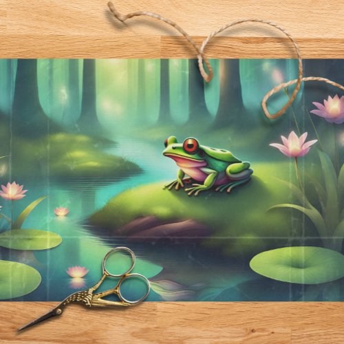 Lilypads Moonlit Fairytale Frog Decoupage Tissue Paper