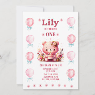 Lily's First Birthday Invitation