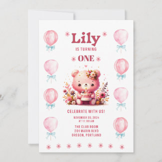 Lily's First Birthday Invitation