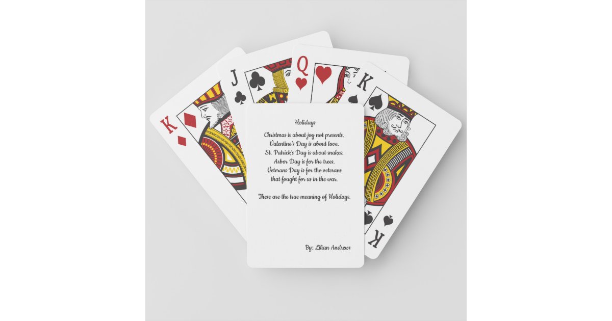 Lily's Poem Deck of Cards | Zazzle