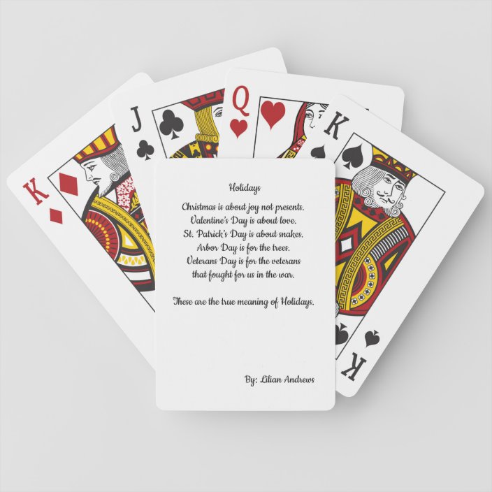 Lily's Poem Deck of Cards | Zazzle.com