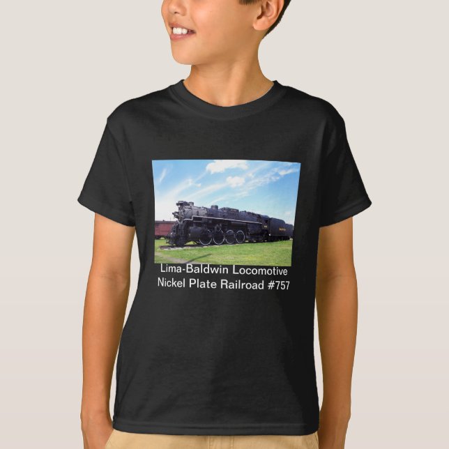 Lima-Baldwin Locomotive Nickel Plate Railroad #757 T-Shirt (Front)