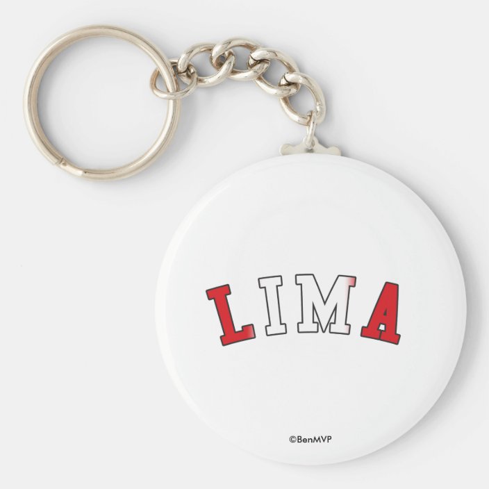Lima in Peru National Flag Colors Key Chain