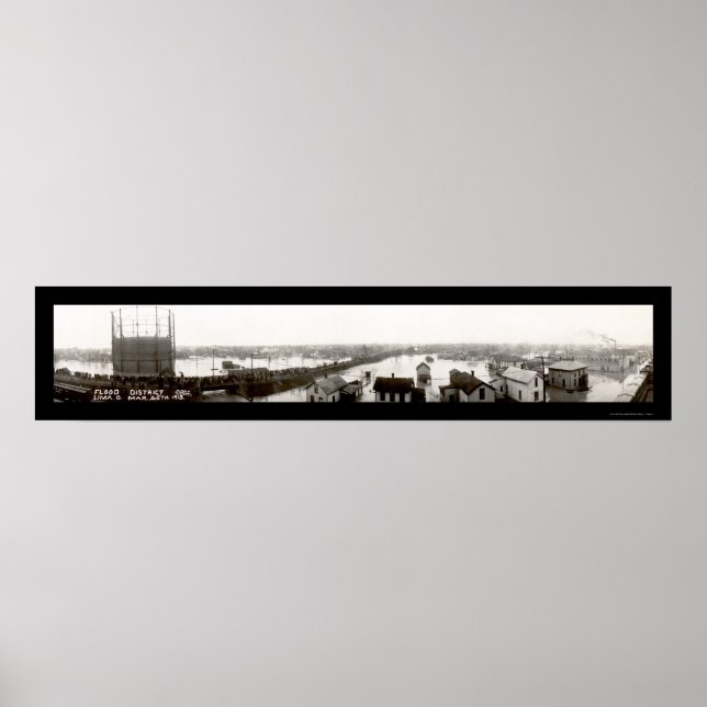 Lima OH Flood District Photo 1913 Poster (Front)