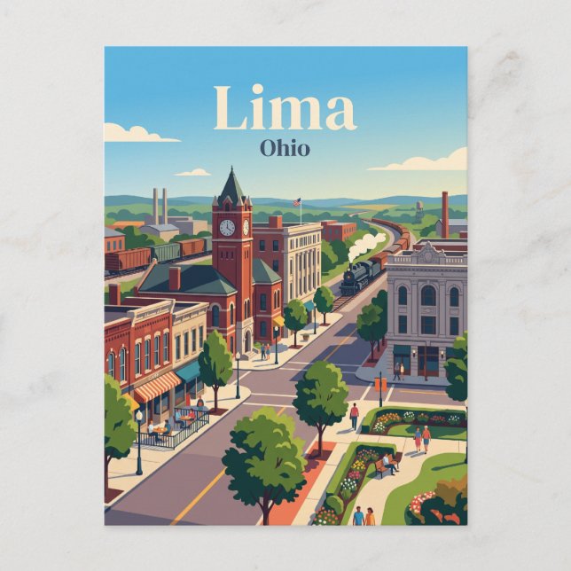 Lima, Ohio Postcard (Front)