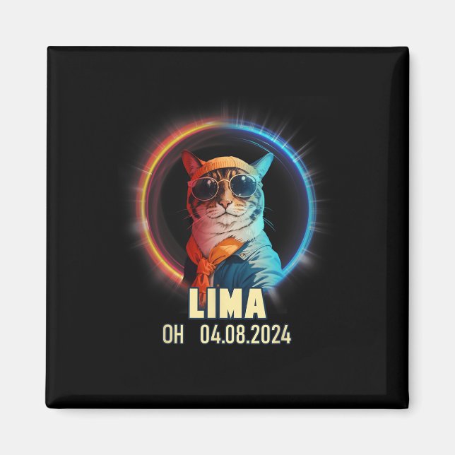 Lima Ohio Total Solar Eclipse 2024  Magnet (Front)