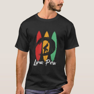 Lima Peru Beach Vintage Retro Surfing T-Shirt
