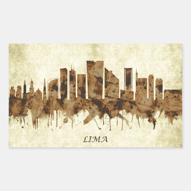 Lima Peru Cityscape Rectangular Sticker (Front)