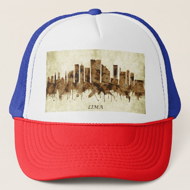 Lima Peru Cityscape Trucker Hat (Front)