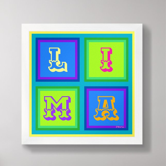 Lima Peru modern colorful wall art Poster  (Creator Uploaded)