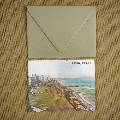 Lima Peru Pacific Ocean View Postcard