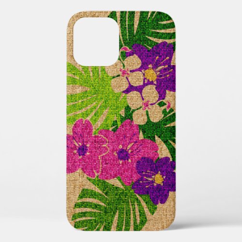 Limahuli Garden Faux Grass Cloth in Violet  iPhone 12 Pro Case