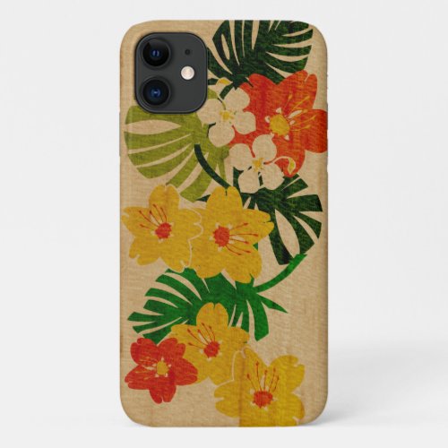 Limahuli Garden Hawaiian Faux Wood Gold iPhone 11 Case