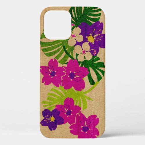 Limahuli Garden Hawaiian Faux Wood Pink iPhone 12 Pro Case