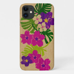Limahuli Garden Hawaiian Faux Wood Pink iPhone 11 Case