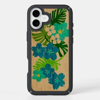 Limahuli Garden Hawaiian Faux Wood Turq iPhone 16 Plus Case