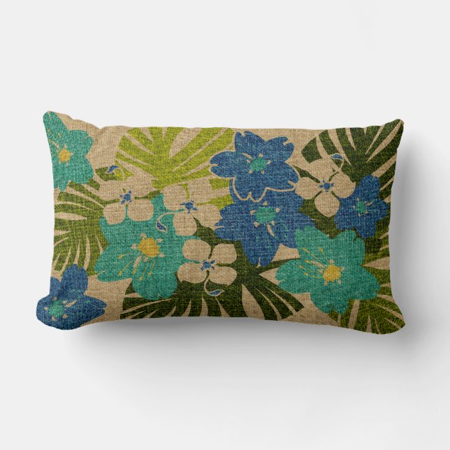 Limahuli Garden Hawaiian Floral Lumbar Pillows (Front)