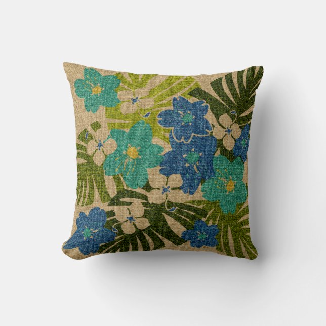 Limahuli Garden Hawaiian Floral Square Pillows (Front)