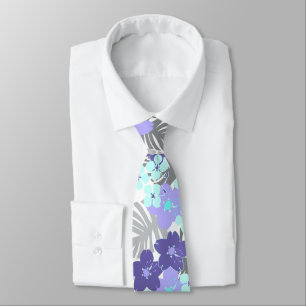 Limahuli Garden Vintage Hawaiian Floral - Lilac Neck Tie