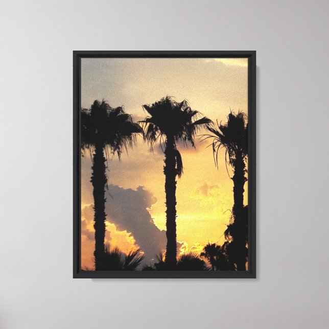 Limassol Cyprus Sunset – Mediterranean Palm Trees Canvas Print (Front)
