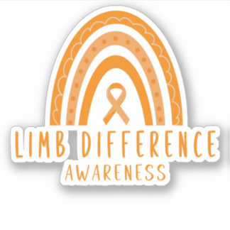 Limb Difference Orange Rainbow Awareness Sticker 
