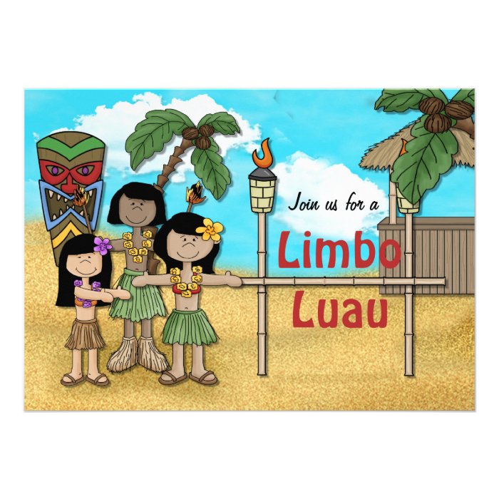 Limbo Luau Birthday Party Invitations