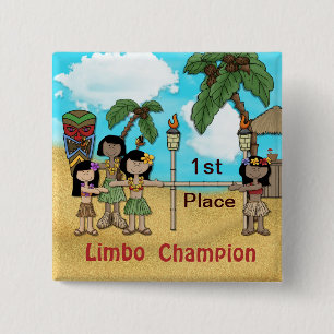 Limbo Luau Birthday Party - Limbo Champion Pinback Button