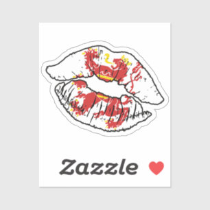 Limburg Wes-Limburg Lipstick Love Flag Sticker
