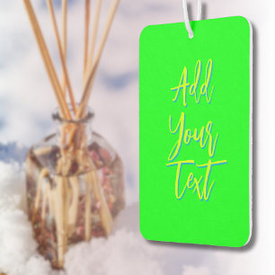 Lime 3D Azure Modern Text Funny Electric Green Air Freshener