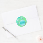 Lime and Aqua 1.5" Round Thank You Sticker (Envelope)