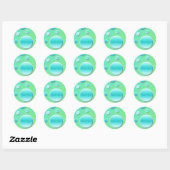 Lime and Aqua 1.5" Round Thank You Sticker (Sheet)
