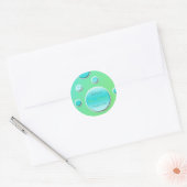 Lime and Aqua Polka Dot 1.5" Round Sticker (Envelope)