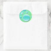 Lime and Aqua Polka Dot 1.5" Round Sticker (Bag)