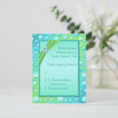 Lime and Aqua Polka Dot RSVP Card (Standing Front)