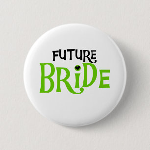 Lime and Black Future Bride Pinback Button
