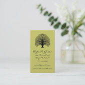 Lime and BLack Swirled Tree Business Card (Standing Front)