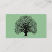 Lime and BLack Swirled Tree Business Card (Back)