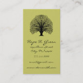 Lime and BLack Swirled Tree Business Card (Front)