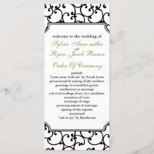 lime and black Wedding program